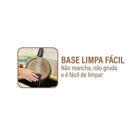 Frigideira Grill 30cm Rochedo Expert Chocolate